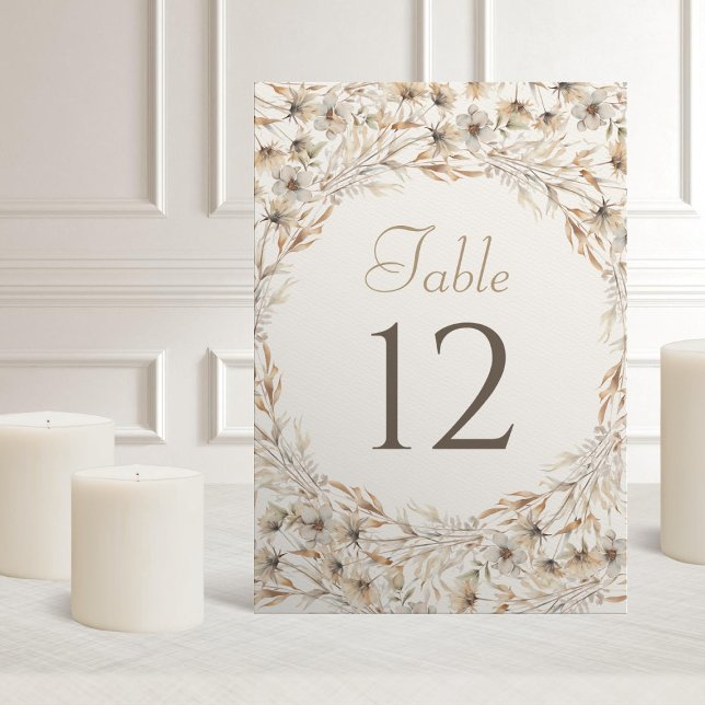 Autumn Fall Leaves Elegant Wedding Table Number (Creator Uploaded)