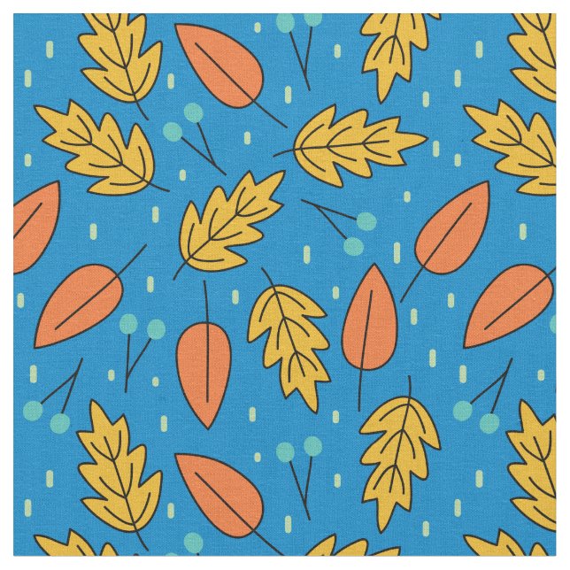 Autumn Fall Leaves Fabric (Close Up)