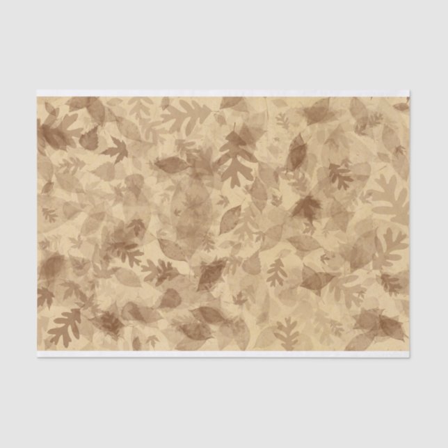Autumn-Fall Leaves in Sepia Brown Tissue Paper (Front)