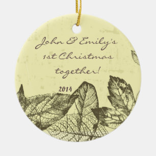 Autumn Fall Leaves Leaf Personalised Name Ornament
