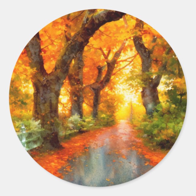 Autumn/Fall/Leaves/nature  Classic Round Sticker (Front)