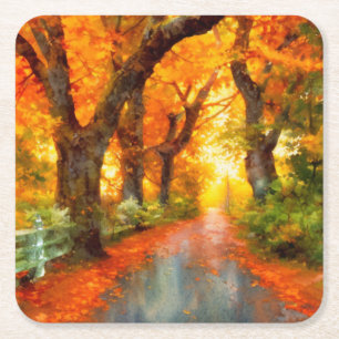 Autumn/Fall/Leaves/nature Square Paper Coaster