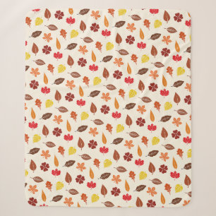 Autumn Fall Leaves on a Cream Background Sherpa Blanket