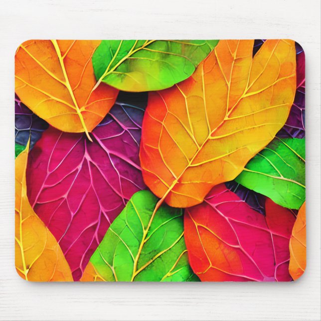 Autumn Fall Leaves Pattern   Mouse Pad (Front)