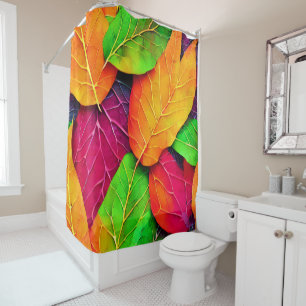 Autumn Fall Leaves Pattern Shower Curtain