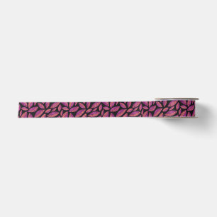 Autumn Fall Leaves Purple & Black Satin Ribbon