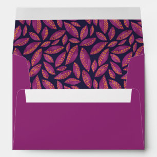 Autumn Fall Leaves Purple Envelope