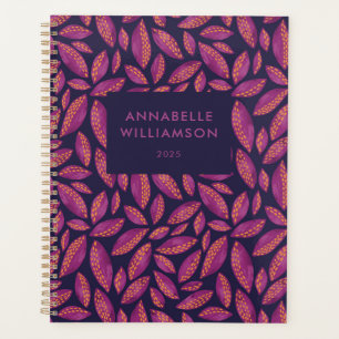 Autumn Fall Leaves Purple Planner