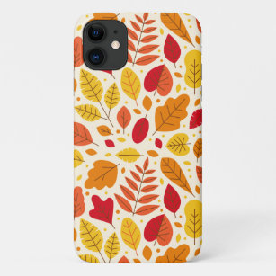 Autumn Fall Leaves Terracotta Brown Boho Pattern  Case-Mate iPhone Case