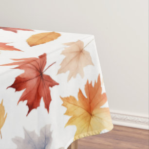 Autumn Fall Leaves Terracotta Brown Boho Pattern  Tablecloth