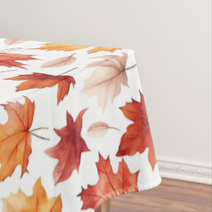 Autumn Fall Leaves Terracotta Brown Boho Pattern  Tablecloth