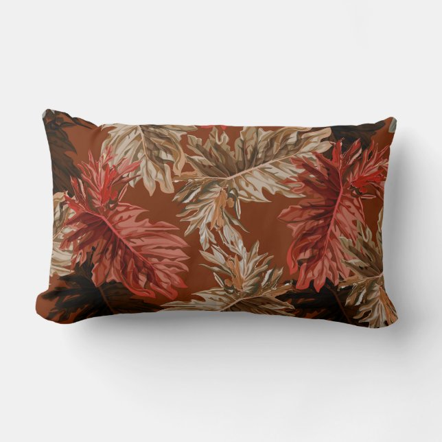 Autumn Fall Leaves Throw Pillow (Front)
