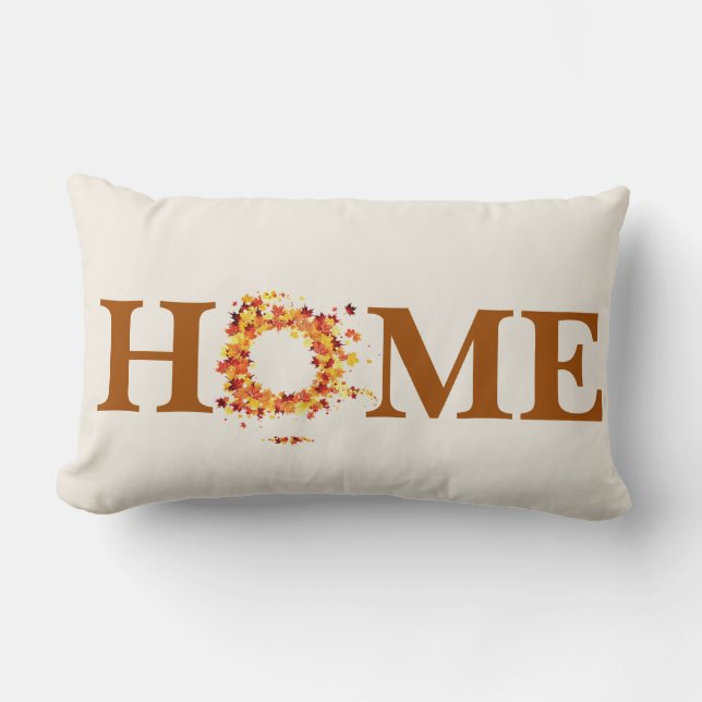 Autumn Fall Leaves Throw Pillow (Front)