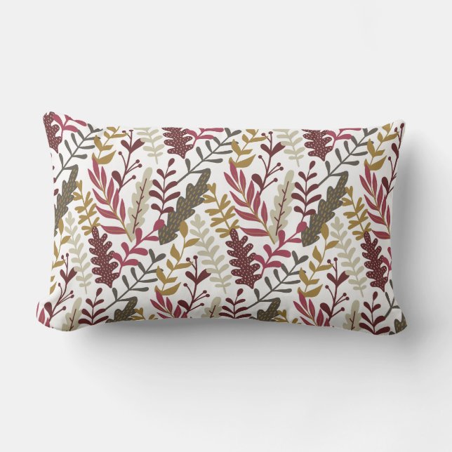 Autumn Fall Leaves Throw Pillow (Front)