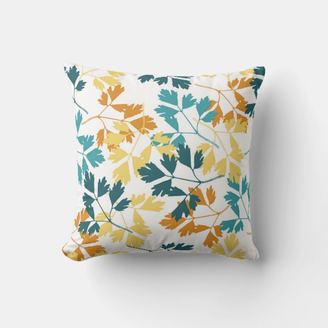Autumn Fall Leaves Throw Pillow (Front)