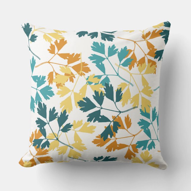 Autumn Fall Leaves Throw Pillow (Front)