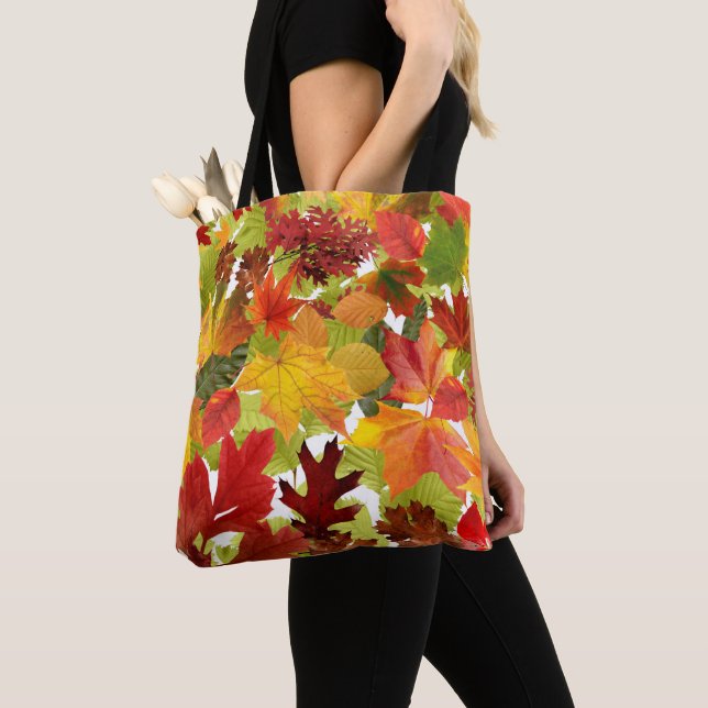 Autumn Fall Leaves Tote Bag (Close Up)