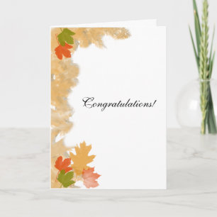Autumn Fall Leaves Wedding Congratulations Card