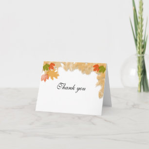 Autumn Fall Leaves Wedding Thank You Card