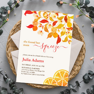 Autumn Fall Lemon Tea Party Bridal Shower Invitation
