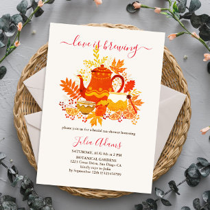 Autumn Fall Lemon Tea Party Bridal Shower Invitation