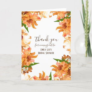 Autumn Fall Love Greenery Bridal Shower Thank You  Card