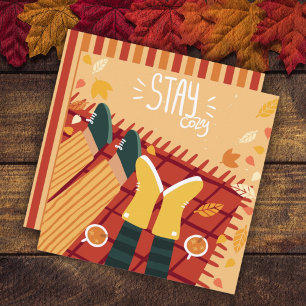 Autumn Fall Love Greeting Flat Card