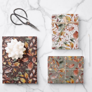 Autumn Fall Maple Leaves Wrapping Paper Sheets