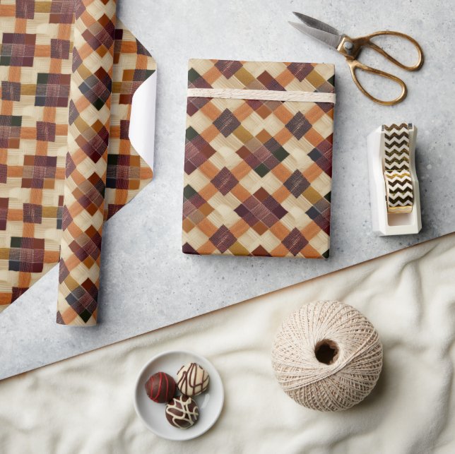 Autumn Fall Modern Argyle Pattern No12 Wrapping Paper (Crafts)