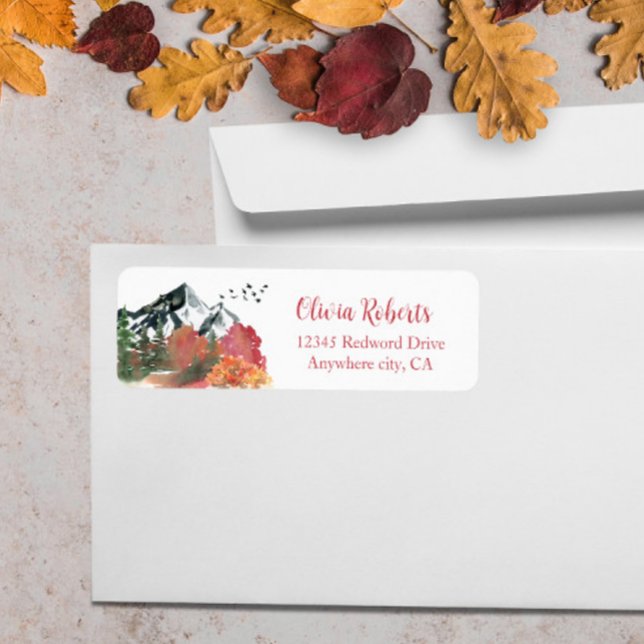 Autumn Fall Mountain Forest Return Address Label (Creator Uploaded)