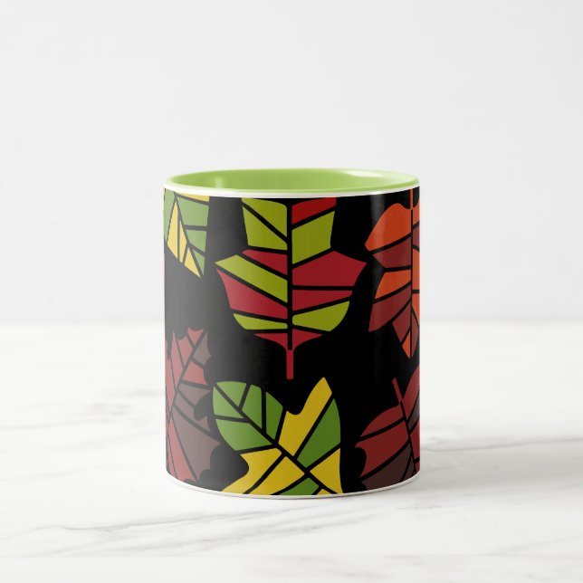 Autumn Fall Nature Transition Two-Tone Coffee Mug (Center)