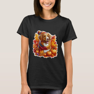Autumn Fall Nova Scotia Duck Tolling Retriever Dog T-Shirt