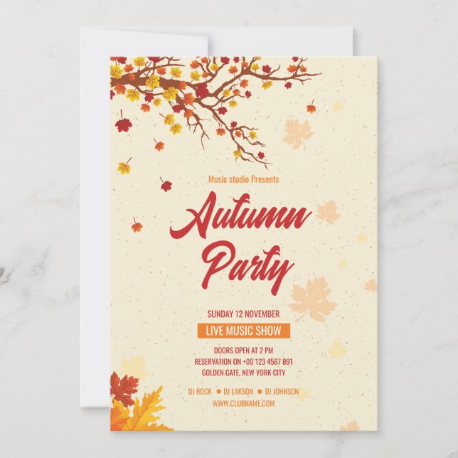 Autumn / Fall Party flyer template (Front)
