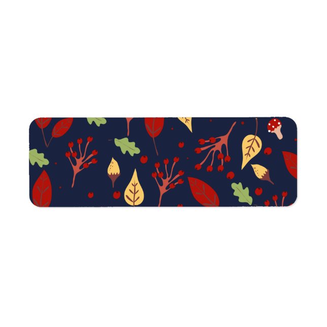Autumn fall pattern return address label (Front)