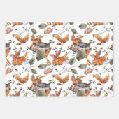 Autumn Fall Patterns in Terracotta, Green, Rust Wrapping Paper Sheet (Front)
