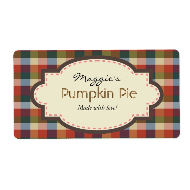 Autumn Fall Plaid Baking Labels (Front)