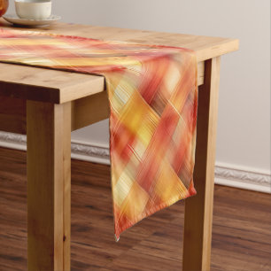 Autumn, Fall Plaid Design Short Table Runner