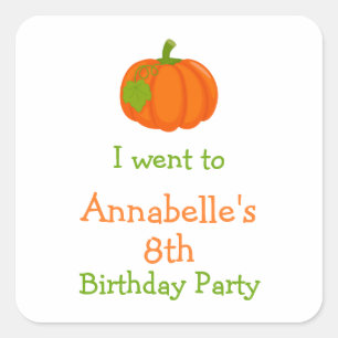 Autumn Fall Pumpkin Birthday 'I went to' Stickers