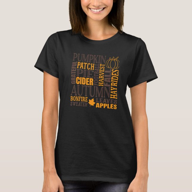 Autumn Fall Pumpkin Blessed  Thanksgiving T-Shirt (Front)