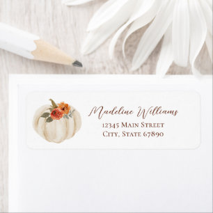 Autumn Fall Pumpkin Elegant Script Address Return Address Label