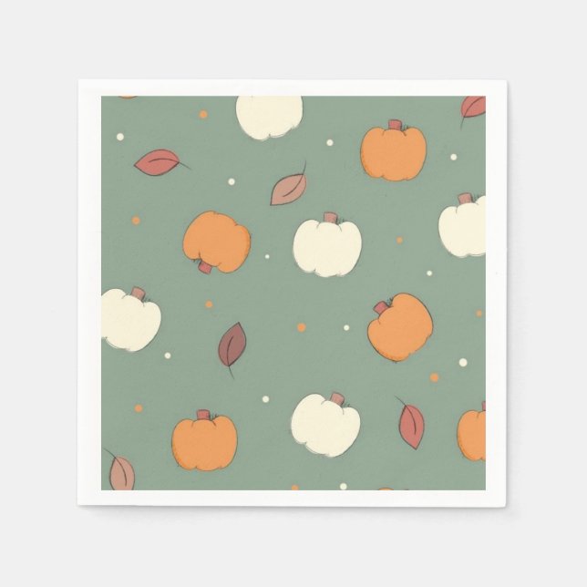 Autumn Fall Pumpkin  Napkin (Front)