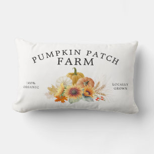 Autumn Fall Pumpkin Patch Farm Farmhouse Lumbar Cushion