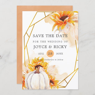 Autumn Fall Pumpkin Save The Date Wedding Invitati Invitation