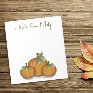 Autumn Fall Pumpkin Simple Minimalist Harvest Notepad