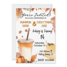 Autumn Fall Pumpkin Spice Party Invitation