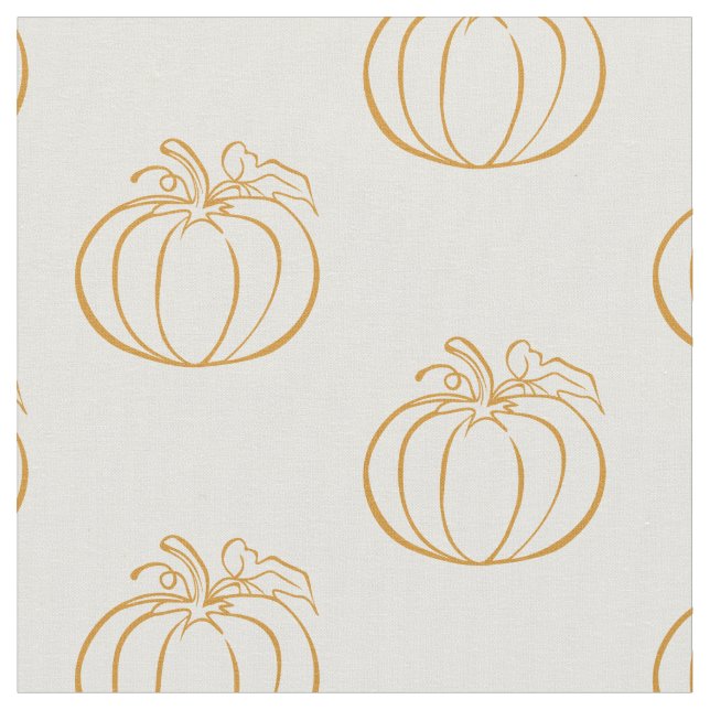Autumn Fall Pumpkin Thanksgiving design Fabric (Close Up)