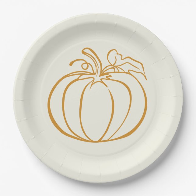 Autumn Fall Pumpkin Thanksgiving design Paper Plate (Front)