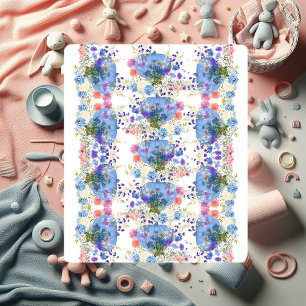 Autumn Fall Pumpkins Pastel Blue Botanical Floral  Sherpa Blanket