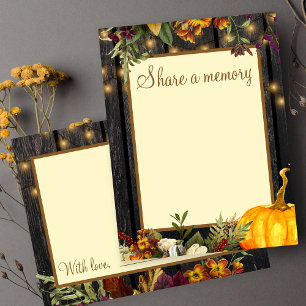 Autumn fall rustic 80 years birthday memory card