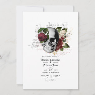 Autumn Fall Rustic Floral Gothic Wedding Invitation